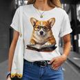 Cute Dog Corgi Reading Book T-Shirt Gifts for Her Cute Dog Corgi Reading Book T-Shirt Gifts for Her