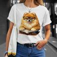 Cute Dog Pomeranian Reading Book Premium Tri-Blend T-Shirt Gifts for Her