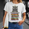 Cute Raccoon Reading On Pile Of Books T-Shirt Gifts for Her Cute Raccoon Reading On Pile Of Books T-Shirt Gifts for Her