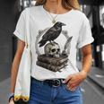 Dark Academia Raven Skull Books T-Shirt Gifts for Her