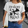 Dragons & Books Reading T-Shirt Gifts for Her
