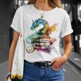 Dragons And Books Watercolor Fantasy Dragon Lover Theme T-Shirt Gifts for Her