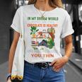 In My Dream World Books Are Free Chocolates Is Healthy Premium Tri-Blend T-Shirt Gifts for Her