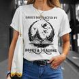 Easily Distracted By Books & Dragons Librarian Book Lover T-Shirt Gifts for Her