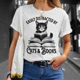 Easily Distracted By Cats And Books Book And Cat Lover Premium Tri-Blend T-Shirt Gifts for Her Easily Distracted By Cats And Books Book And Cat Lover Premium Tri-Blend T-Shirt Gifts for Her