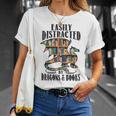 EASILY DISTRACTED BY DRAGONS & BOOKS Medieval Fantasy Reader T-Shirt Gifts for Her