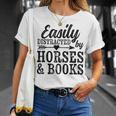 Easily Distracted By Horses And Books Horse Lover T-Shirt Gifts for Her Easily Distracted By Horses And Books Horse Lover T-Shirt Gifts for Her