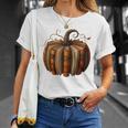 Fall Book Pumpkin Halloween Retro Fall Librarians Bookworm T-Shirt Gifts for Her