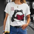 Grumpy Frog Book Lover Librarian Anime Japanese T-Shirt Gifts for Her