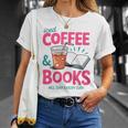Iced Coffee & Books Reading Lover Trendy Summer Premium Tri-Blend T-Shirt Gifts for Her