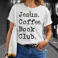 Jesus Coffee Book Club Christian Mom Life Faith God Si T-Shirt Gifts for Her
