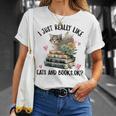 I Just Really Like Cats And Books Cat Watercolor T-Shirt Gifts for Her