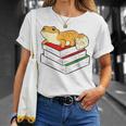 Leopard Gecko Sleeping Books Reading Geckos T-Shirt Gifts for Her