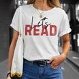 Let's Read National Read A Book Day Reading Month Freedom T-Shirt Gifts for Her