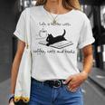 Life Is Better With Books Cats And Coffee T-Shirt Gifts for Her