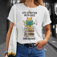 Life Is Better With Cats And Books Cat T-Shirt Gifts for Her Life Is Better With Cats And Books Cat T-Shirt Gifts for Her