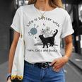 Life Is Better With Yarn Cats And Books Premium Tri-Blend T-Shirt Gifts for Her