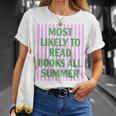 Most Likely To Read Books All Summer Teacher Last Day T-Shirt Gifts for Her