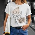 Line Art Abstract Minimalist Minimal For Book Lover Women T-Shirt Gifts for Her