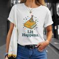Lit Happens Book Party Hat Confetti Literary Pun T-Shirt Gifts for Her Lit Happens Book Party Hat Confetti Literary Pun T-Shirt Gifts for Her