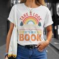 Take A Look It's In A Book Retro Reading Book Lover Premium Tri-Blend T-Shirt Gifts for Her