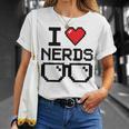 I Love Nerds For Science Or Book Lovers And Knowledge Geeks T-Shirt Gifts for Her