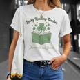 Lucky Reading Teacher Shamrocks And Stories Book Women Men T-Shirt Gifts for Her