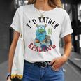 Monster Love Reading Animal Book Lover I'd Rather Be Reading Raglan Baseball Tee T-Shirt Gifts for Her Monster Love Reading Animal Book Lover I'd Rather Be Reading Raglan Baseball Tee T-Shirt Gifts for Her