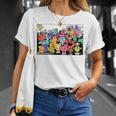 Mr Men Little Miss Retro Colourful Comic Book Scene T-Shirt Gifts for Her
