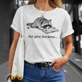 The Plot Thickens Raccoon Reading Book Bookish T-Shirt Gifts for Her