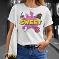 Pop Art Sweet Text Bubble Comic Book Style Classic Raglan Baseball Tee T-Shirt Gifts for Her