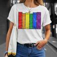 Pride Flag Books Bookish Rainbow Queer Reader Gay Writer T-Shirt Gifts for Her
