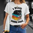 I Read Banned Books Tshirt Cat Reader Bookworm Women T-Shirt Gifts for Her I Read Banned Books Tshirt Cat Reader Bookworm Women T-Shirt Gifts for Her