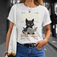 Read Banned Books Drink Coffee Fight Evil Cat Free Speech T-Shirt Gifts for Her