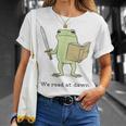 We Read At Dawn Bookish Frog Reading T-Shirt Gifts for Her