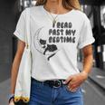 I Read Past My Bedtime Reading Cat Book Lover T-Shirt Gifts for Her
