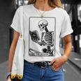 The Reader Tarot Card Skeleton Reading Book Books T-Shirt Gifts for Her The Reader Tarot Card Skeleton Reading Book Books T-Shirt Gifts for Her