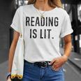 Reading Is Lit English Teacher Book Lovers T-Shirt Gifts for Her