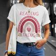 Reading Is My Thing Book Bookworm Teacher Rainbow Girl T-Shirt Gifts for Her