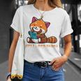 Well Red Panda Shirt Bookworm Reading Books Panda T-Shirt Gifts for Her
