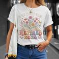 Retired 2026 A New Chapter Begins Floral Book T-Shirt Gifts for Her
