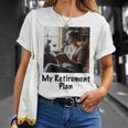 My Retirement Plan Cat Lover Wine Drinker Book Reader T-Shirt Gifts for Her