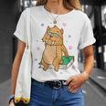 Sabre-Toothed Tiger Loves Books Wildcat T-Shirt Gifts for Her
