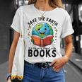 Save Earth It's Only Planet With Books Reader Earth Day Raglan Baseball Tee T-Shirt Gifts for Her