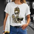 Skeleton Girl Drinking Coffee And Reading Book T-Shirt Gifts for Her