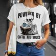 Skeleton Reading Book With Coffee T-Shirt Gifts for Her