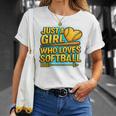 Softball Just A Girl Comic Book Style Graphic For Teens Premium Tri-Blend T-Shirt Gifts for Her