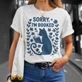 Sorry I'm Booked Cat Reading Book Boho Flowers Vintage T-Shirt Gifts for Her
