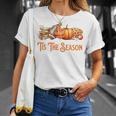 Tis The Season Fall Reading Books Football Pumpkin Apple Pie T-Shirt Gifts for Her