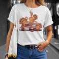 Turkey Reading Books Fall Thanksgiving Teacher Book Lovers T-Shirt Gifts for Her Turkey Reading Books Fall Thanksgiving Teacher Book Lovers T-Shirt Gifts for Her